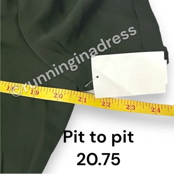 NWT Vince Camuto Collared Satin Wrap Dress In Color Green Size Medium - Picture 5 of 8